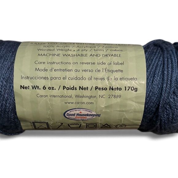 Set of 3 Caron Simply Soft, Feathered Grey, Country Blue, Charcoal, Acrylic Yarn - Picture 4 of 10